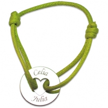 Bracelet jeton ajouré coeur personnalisé