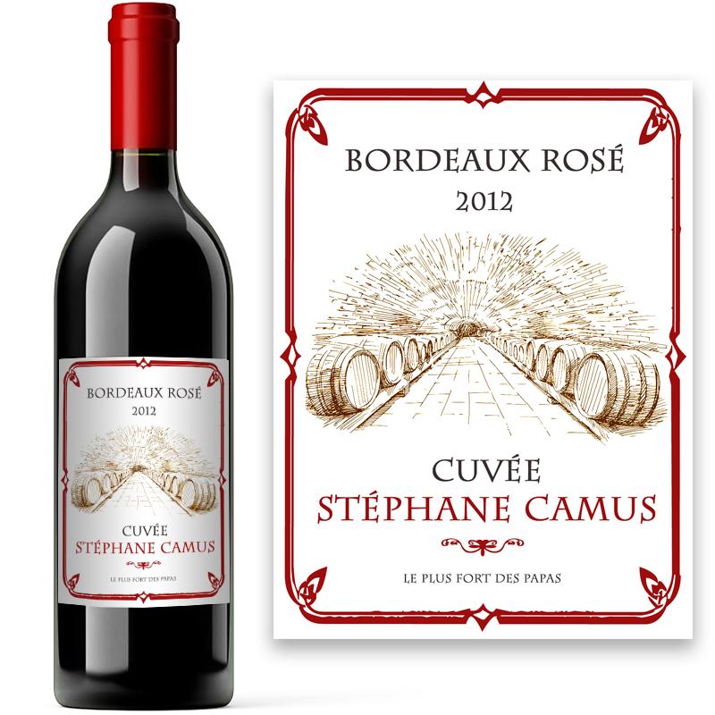 Etiquette personnalisée Bordeaux rosé