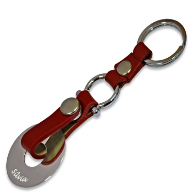porte clé gravé jeton rouge