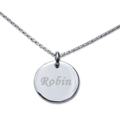 Pendentif gravé médaille ronde