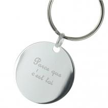 Porte-clés gravé médaille ronde