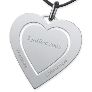 Pendentif double coeur