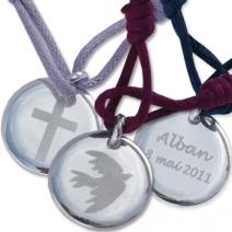 Médaille de baptême gravée