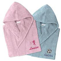 Peignoir velours enfant brodé