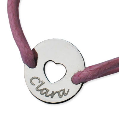 Bracelet petit jeton coeur zoom