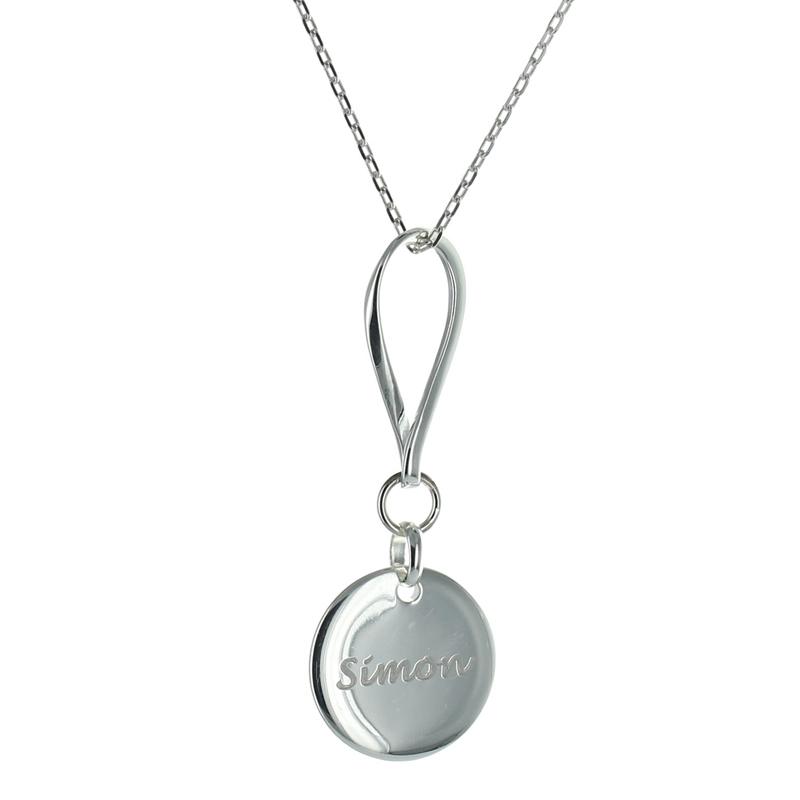 Pendentif gravé médaille suspendue