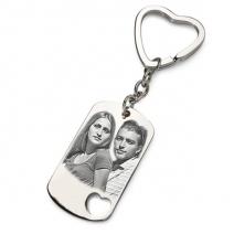 Porte-clés photo plaque coeur ajouré