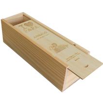 Coffret à vin en bois gravé fête des Pères