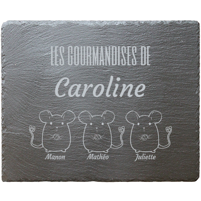 Plateau en ardoise rectangulaire Souris