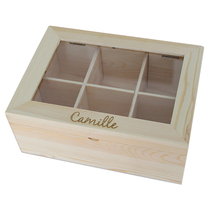 Coffret à thé gravé