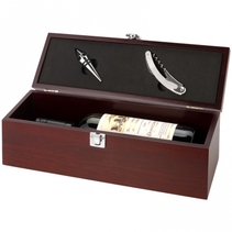 Coffret sommelier marron gravé