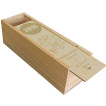 Coffret à vin en bois du Nouvel An gravé