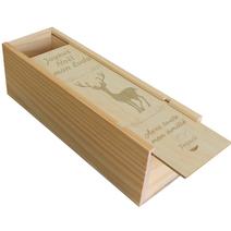 Coffret à vin en bois de Noël gravé