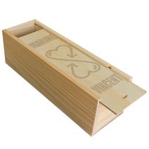 Coffret à vin en bois gravé Saint Valentin