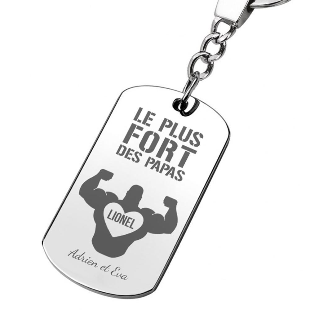 Porte-clés plaque cadeau Fête des Pères 
