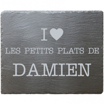 Plateau ardoise rectangulaire gravé