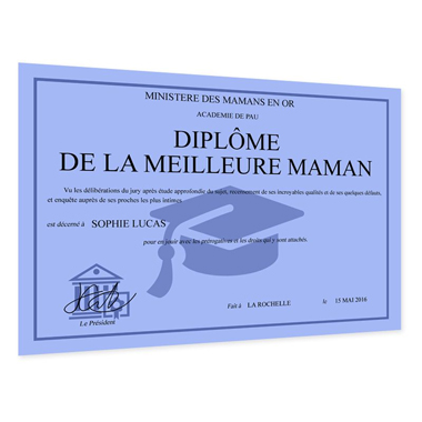 Diplôme de lauréat personnalisé bleu