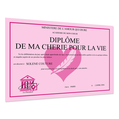 Diplôme de lauréat personnalisé rose