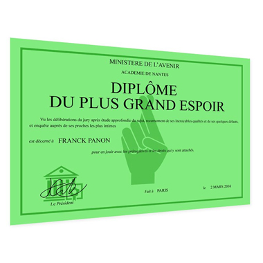 Diplôme de lauréat personnalisé vert