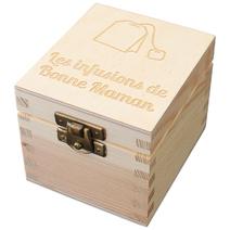 Coffret à thé 1 compartiment gravé