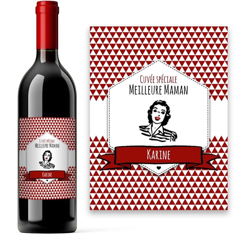 Étiquette vintage personnalisée Maman
