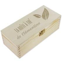 Coffret à thé ou tisanes 3 compartiments gravé