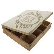 Coffret à thé ou tisanes 12 compartiments gravé