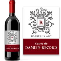 Bouteille de vin style armoirie personnalisée