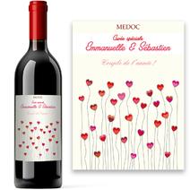Bouteille de vin coeurquelicot personnalisée