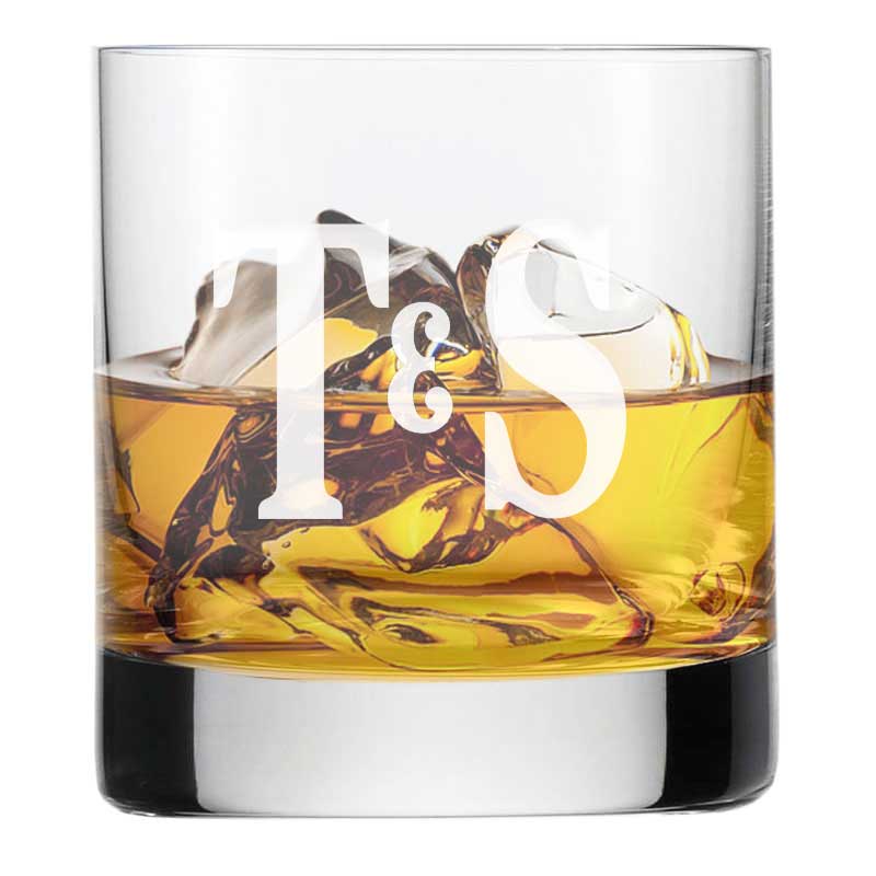 Verre à whisky personnalisé deux lettres