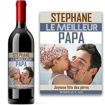 Bouteille avec étiquette personnalisée photo papa