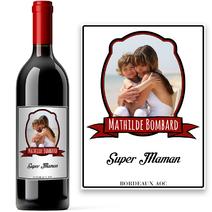 Bouteille avec étiquette personnalisée portrait