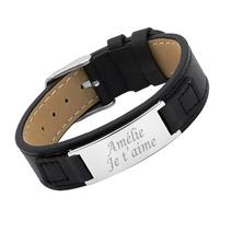 Bracelet en cuir à graver pour femme 