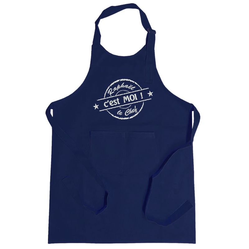 Tablier original enfant à broder bleu marine