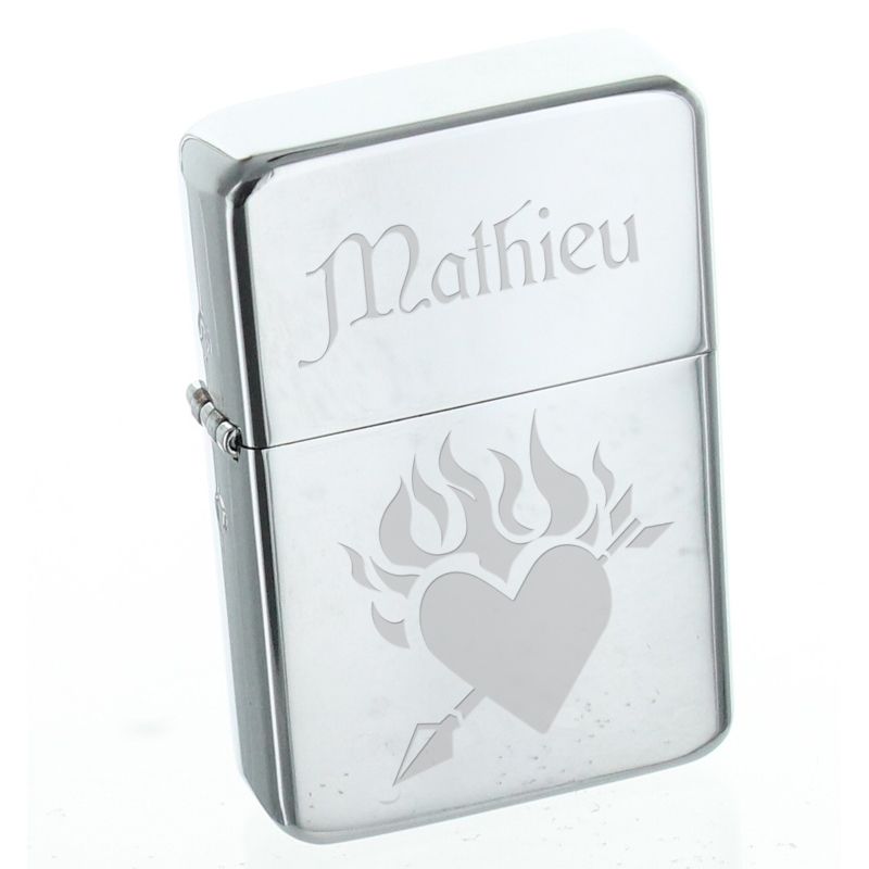 Briquet Star Love gravé 