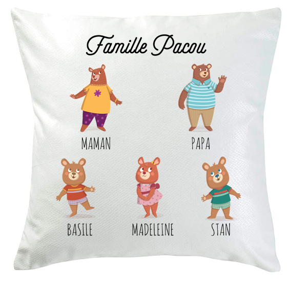 Coussin My Family Bear 5 ours