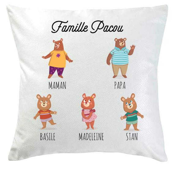Coussin My Family Bear 5 ours