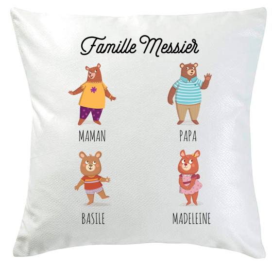 Coussin My Family Bear 4 ours