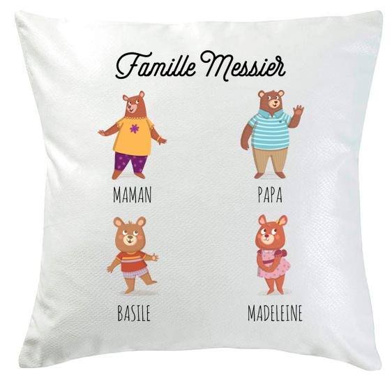 Coussin My Family Bear 4 ours