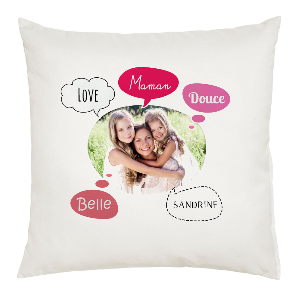 Coussin photo avec messages