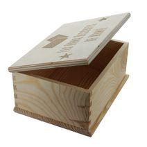 Boîte en bois à sucre ou biscuit gravée