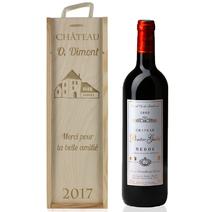 Caisse à vin bouteilles classique gravée
