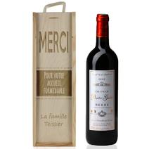 Caisse à vin graphique gravée 