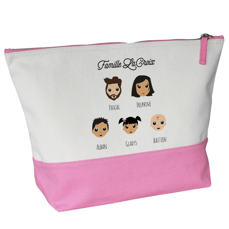 grande trousse bicolore my family personnalisee
