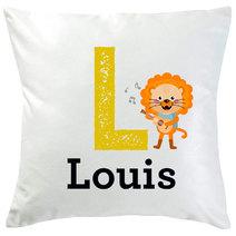 Coussin animal et lettre personnalisé 
