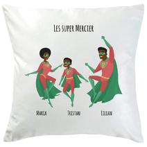 Coussin super famille personnalisé
