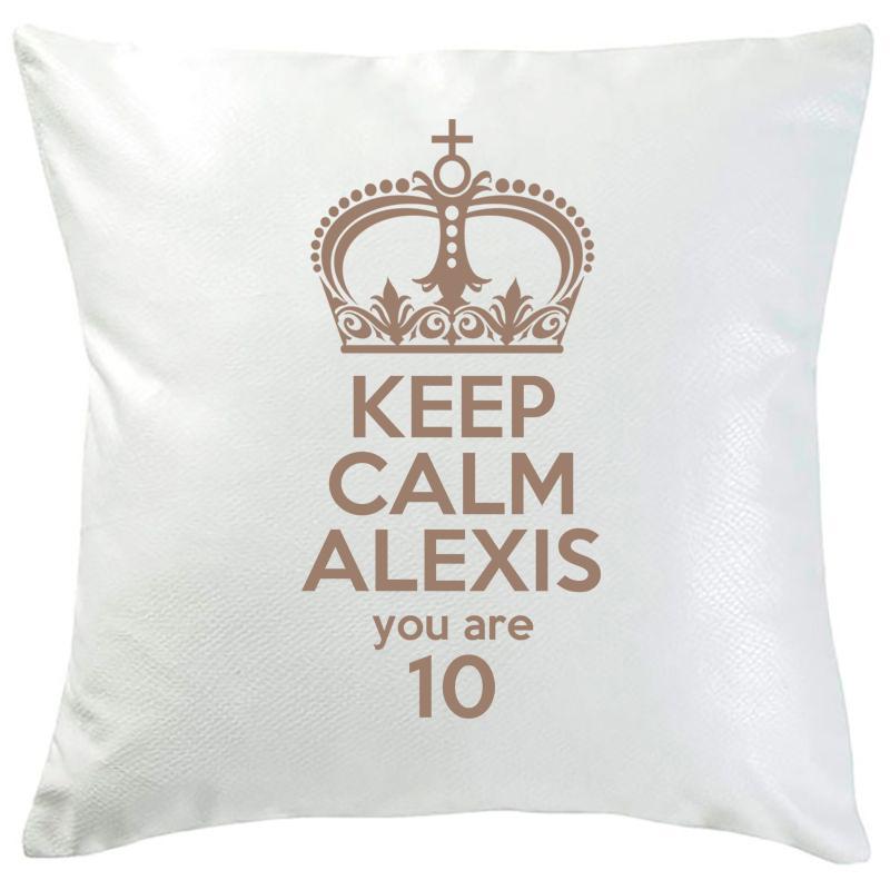 Coussin Keep Calm personnalisé taupe