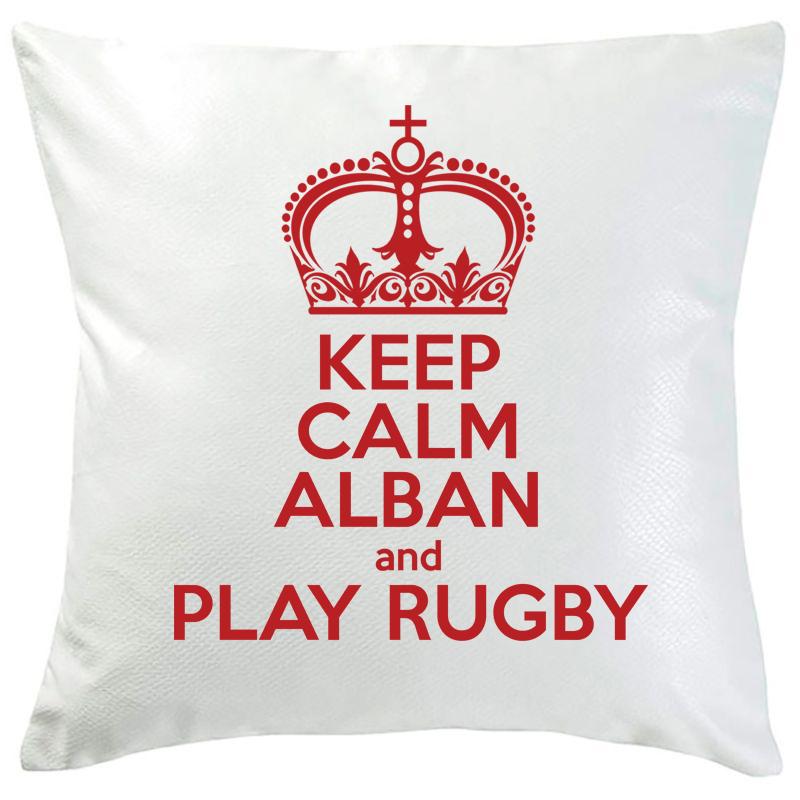 Coussin Keep Calm personnalisé rouge