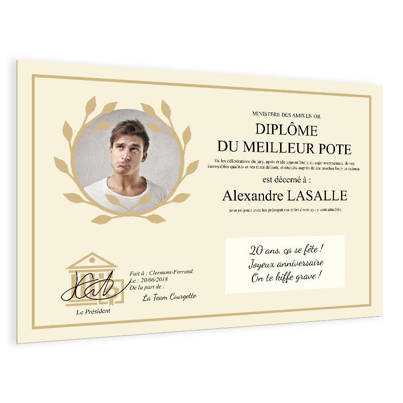 Diplôme personnalisé pote
