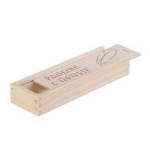 Plumier en bois à glissière gravé